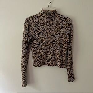 Brandy Melville Mock Neck Ribbed Shirt